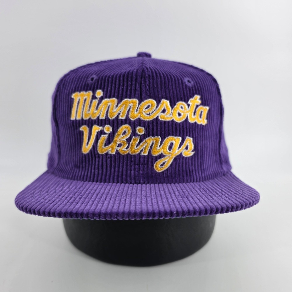 Vintage Minnesota Vikings Corduroy Snapback Hat Purple Starter Eastport Cap NFL